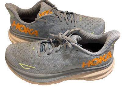 Hoka One One Clifton 9 Mens Size 11 D Sneakers Running Light Blue Orange