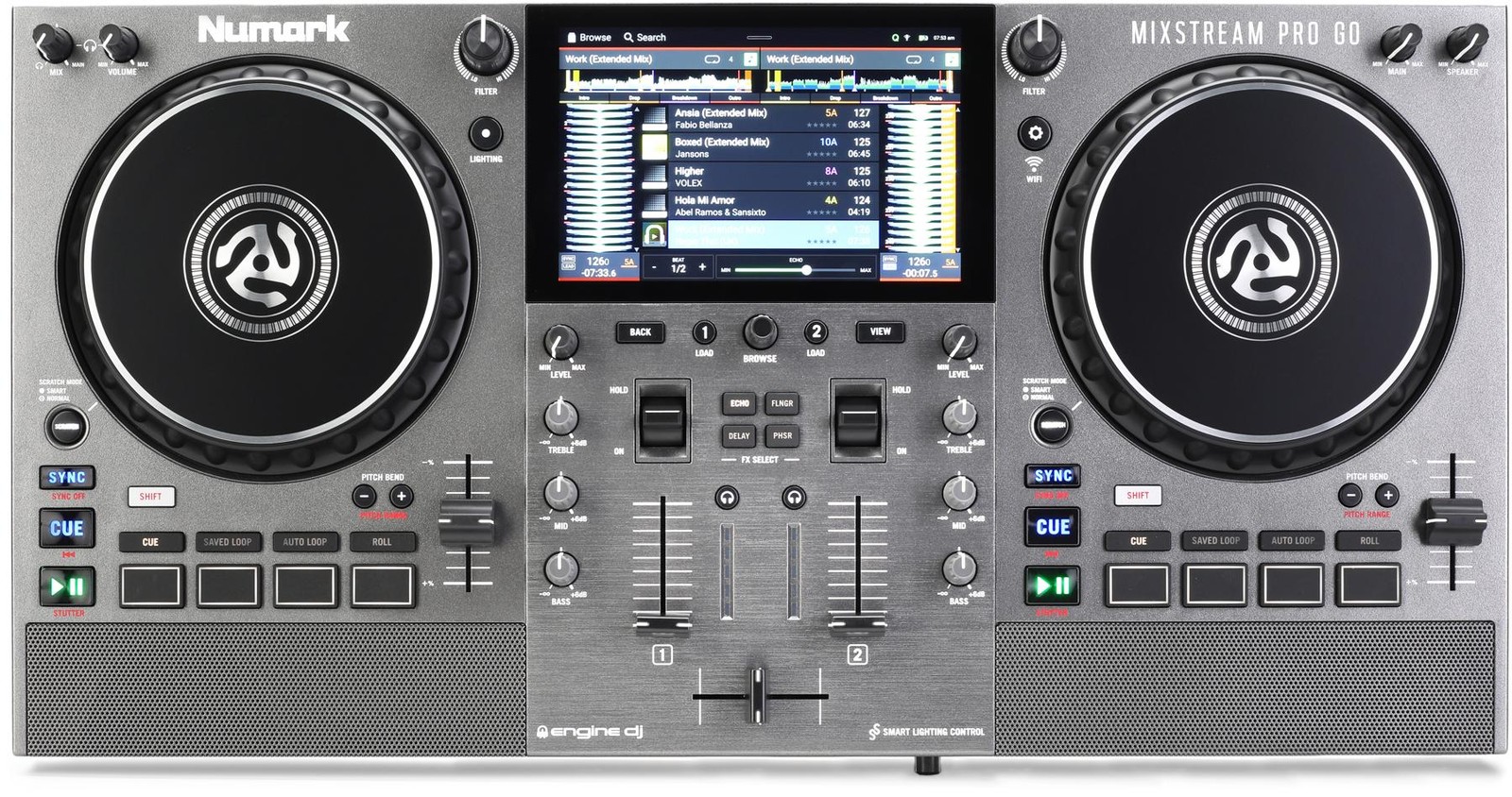 Numark Mixstream Pro Go автономный диджейский контроллер с питанием от батареи