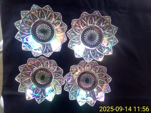 Vintage Iridescent Federal Glass Small Flower Dish Plate 6" LAST CHANCE 9/30/25