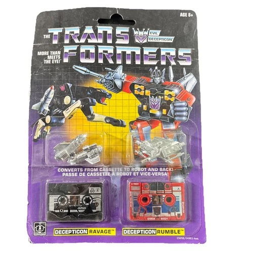 RAVAGE & RUMBLE TRANSFORMERS G1 CASSETTE 2-PACK HASBRO ACTION FIGURES