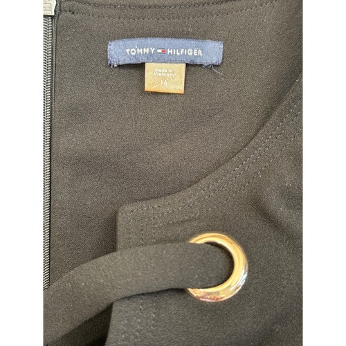 Tommy Hilfiger schwarzes Etuikleid Damen 16 Ösen Ausschnitt Kurzarm neu ohne Etikett - Bild 7 von 8