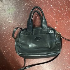 Women s Black Satchel Top Handle Bag Zip Closure Detachable Strap Gold Hardware