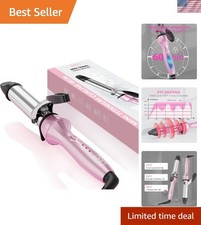 1-Inch Travel Curling Iron - Dual Voltage Hair Curler for All Hair Types - Pink