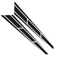 2Pcs Car Hood Decal Stickers Vinyl Graphics Side Body Decals Waterproof Black