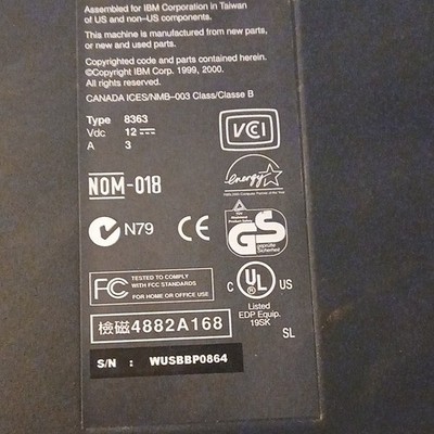 IBM Type 8363 Desktop PC Black, USB 2.0 VGA Ethernet Audio In/Out
