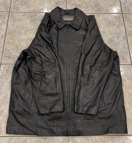 Vintage Y2K Herren XXL Wilsons Pelle Studio schwarz butterweich Leder Mantel Jacke - Bild 3 von 9
