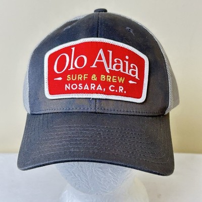 Olo Alaia Surf & Brew Trucker Hat Cap Nosara Costa Rica One Size Mesh Back