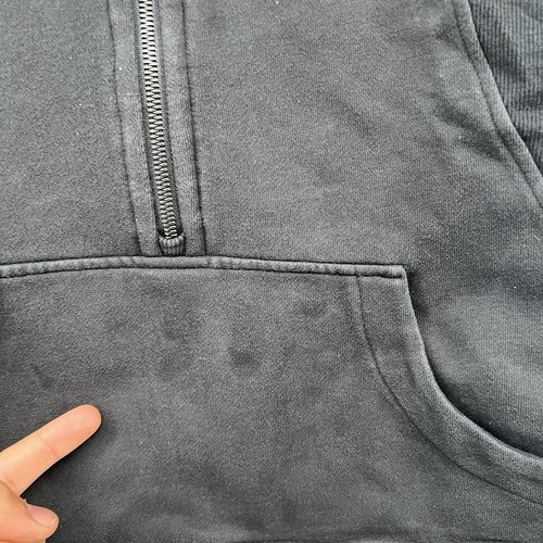 Lululemon Scuba Sweatshirt Womens Medium Large Black Cropped Sweater Half Zip Up - Picture 5 of 12