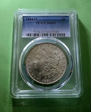 1884 O/O Morgan Dollar VAM-6 TOP-100 AMAZING TRUE STUNNER PCGS Graded MS63 Coin