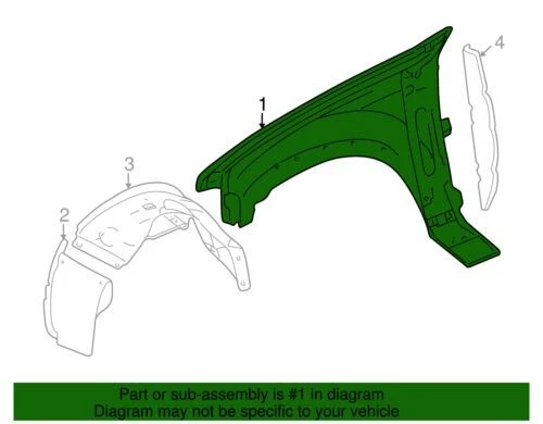 Conjunto guardabarros delantero izquierdo original Ford Lincoln 2003-2005 aviador 3C5Z-16006-AA Foto 2 de 2