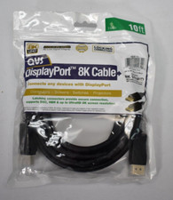 QVS DisplayPort 8K Cable 10' Long Gold Plated DP TO DP Male To Male DP8-10