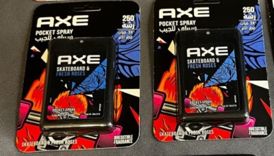 2 Axe Pocket Spray Skateboard & Roses 17mL 250 Sprays 