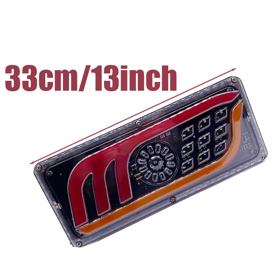 24V 33cm LED Tail Lights Rear Tail Brake Light Turn Signal Light For SUV Truck - Image 3 of 4