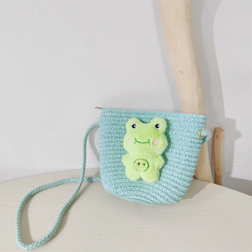 Mini Straw Bag Cute Animal Straw Crossbody Bag Fashion Kids Crossbody Purse - Picture 10 of 17