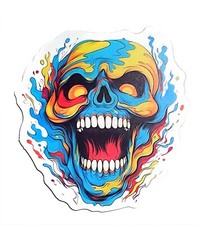 Scary Undead Monster Zombie Demon Clown Horror Vibrant Water Resistant Sticker