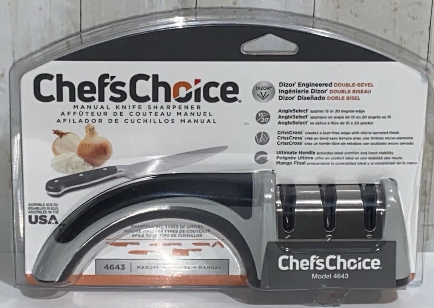 Chef's Choice 4643 Diamond Hone 3 Stage Manual Knife Sharpener NEW READ eBay