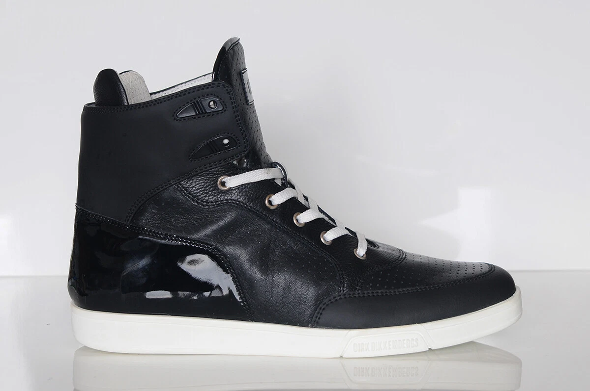 Dirk Bikkembergs High Top Men s Black Leather Sneaker Sz 9