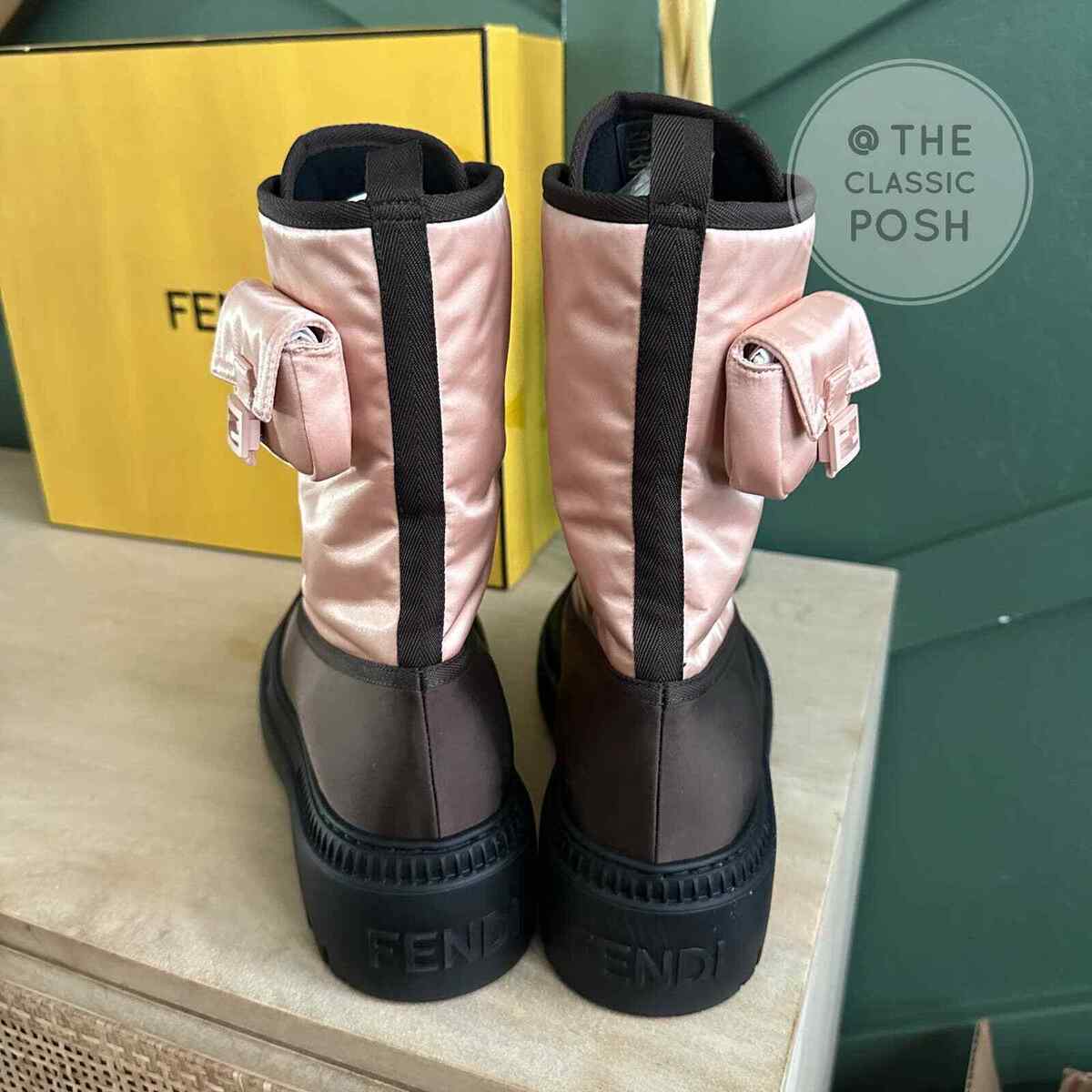 NEW FENDI Domino Nylon Biker Boots Rose Pink 39.5 | eBay NEW FENDI Domino Nylon Biker Boots Rose Pink 39.5 | eBay