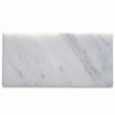 C41P 3x6 Carrara Marble Subway Tile Polished Venato Bianco White Carrera