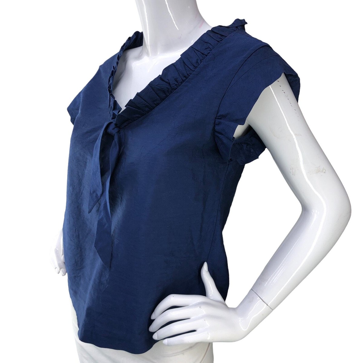 Calypso St Barths Womens Sz XS Blouse Ruffle V Neck Short