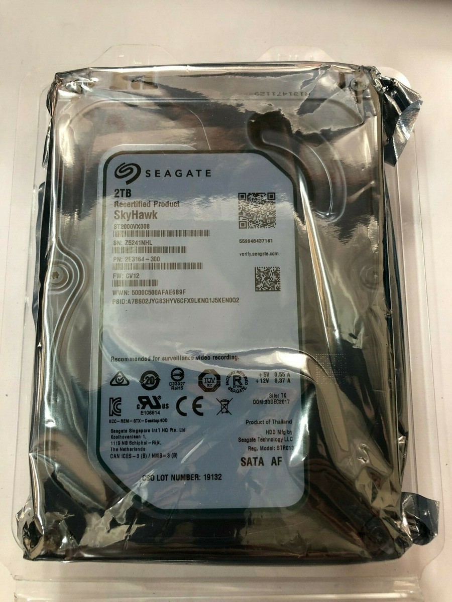 Seagate SkyHawk 2TB Surveillance 64MB Cache DVR NVR Hard