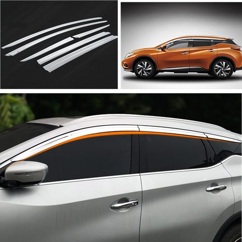Fits 2015-2024 Nissan Murano Chrome Trim Vent Window Visors Rain Guards Shade Deflectors main image 1