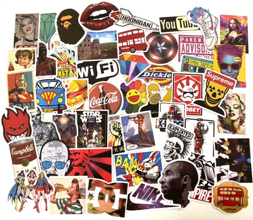 Posten 50 zufällige Vinyl Laptop Skateboard Aufkleber Bombe Gepäck Aufkleber Dope Sticker - Bild 14 von 72