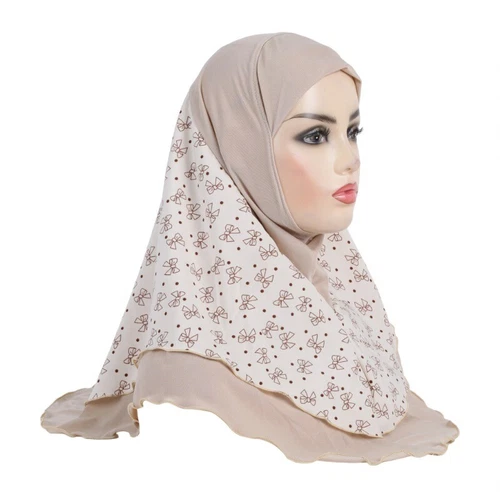 Fit 8-15 year old Muslim girl Arab headscarf floral Abaya base scarf- - Picture 22 of 31