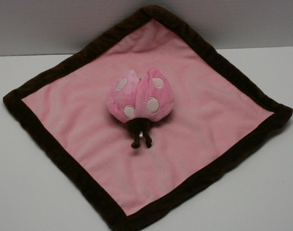 TIDDLIWINKS Rosa Marrón LADYBUG Bebé Niña Manta de Seguridad Lovey Usada en Excelente Condición Foto 2 de 4