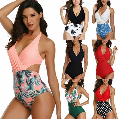 Womens Tummy Control Monokini Swimsuit One-Piece Swimwear Swimming Costume Suit´ - Picture 3 of 32
