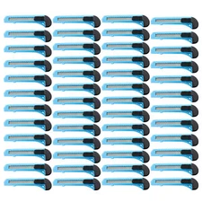MotoProducts Sky Blue Retractable Utility Knife Wholesale 6in 50 Pcs Box Cutter