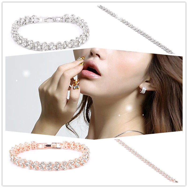 Womens Bracelet New Fashion Roman Style Crystal Diamond Bracelets