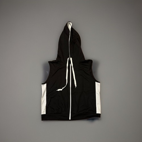 Ciciful Casual Zipper Hooded Shorts Black/White Two Piece Set - New Size L - Picture 3 of 7