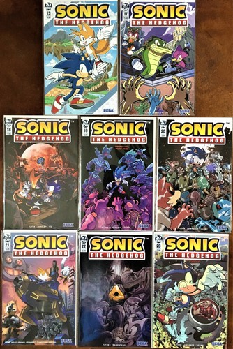 LOT 462B SONIC The HEDGEHOG 8 Comic Books #13,17-23 B Covers ~ 2019 Set Bagged
