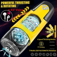 Male Masturbaters Automatic HandsFree Rotating Cup Thrusting Stroker Men Sex Toy