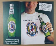 1982 St Pauli Girl Beer T-Shirt Iron-On Transfer vintage print Ad