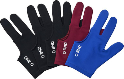 ONEQ 3 Fingers Billiard Gloves Snooker Cue Professional 3 Colors (Spandex) 5pcs/