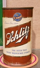 1952 SCHLITZ STEEL FLAT TOP BEER CAN MILWAUKEE WISCONSIN GEORGIA VANITY LID