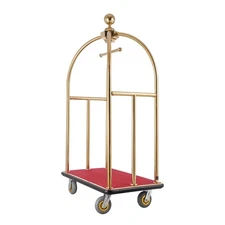 Uimoso Hotel Luggage Cart 1100LBS Stainless Steel Bellman's Cart Curved Uprights