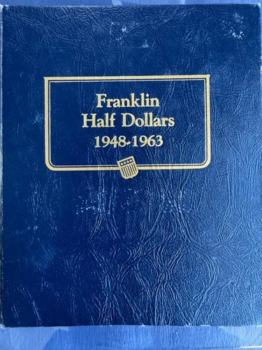 1948-1963 Complete 35 Coin Set Franklin Half Dollars 90% Silver Whitman Album