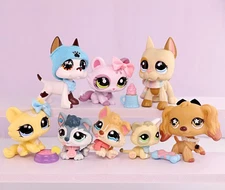 8Lot Littlest Pet Shop Dog and Cat Toy with lps Accessories Clothes Skirt Bow