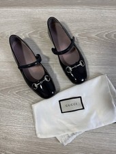 Gucci Girls Horsebit Black Ballet Shoes Mary Jane EU 32 US 1