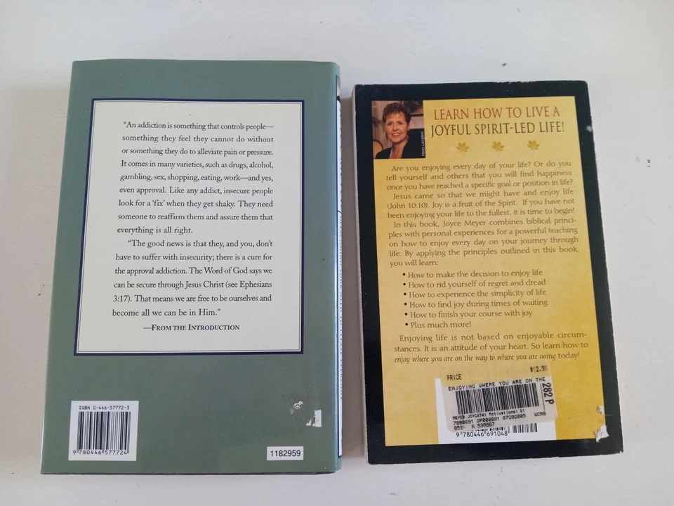 Lot of 2 Joyce Meyer Books Approval Addiction Enjoying where you are on the Way - Image 2 of 4