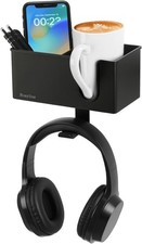 ROSLINE 3-in-1 Clip-On Desk Organizer | Pen Headphone Cup Holder Office Gaming