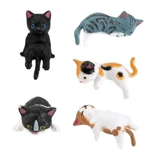 5 Pcs Cat Car Accessories, Dashboard Decorations Cute Resin Figurines Set with 