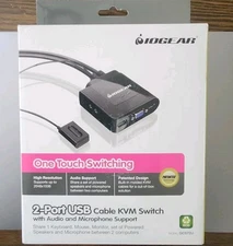 IOGear 2-Port USB Cable KVM Switch w/ audio and microphone support GCS72U