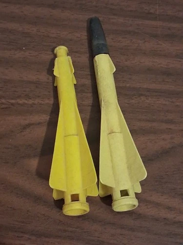 Marx Toys yellow Rocket Missile Black Rubber tip  vintage