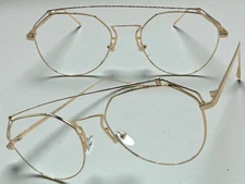 Mens Women Classic Elegant Vintage Retro Style Clear Lens EYE GLASSES Gold Frame