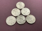 6 Walking Liberty Half Dollar 90% Silver 1937, 1939, 1941, 1942, 1943, 1947