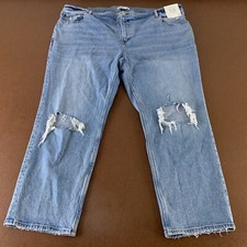 Abercrombie  Fitch Women's 24s Ripped Ultra High Rise 90s Straight Jeans NWT